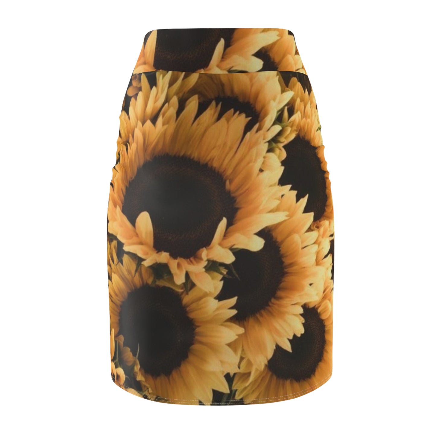 Sunflower Floral Pencil Skirt – Bright & Bold
