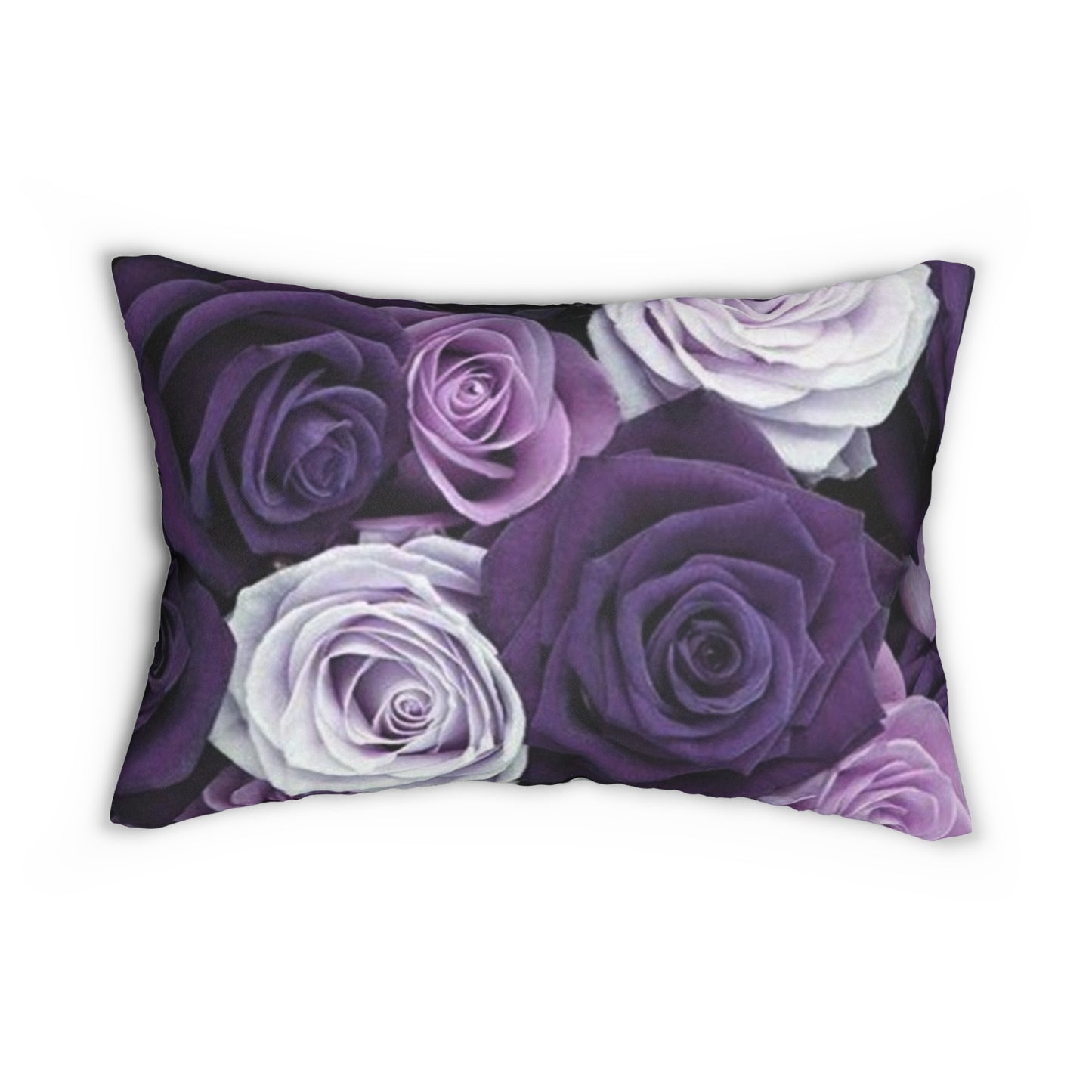 Floral Lumbar Pillow – Purple Roses Print