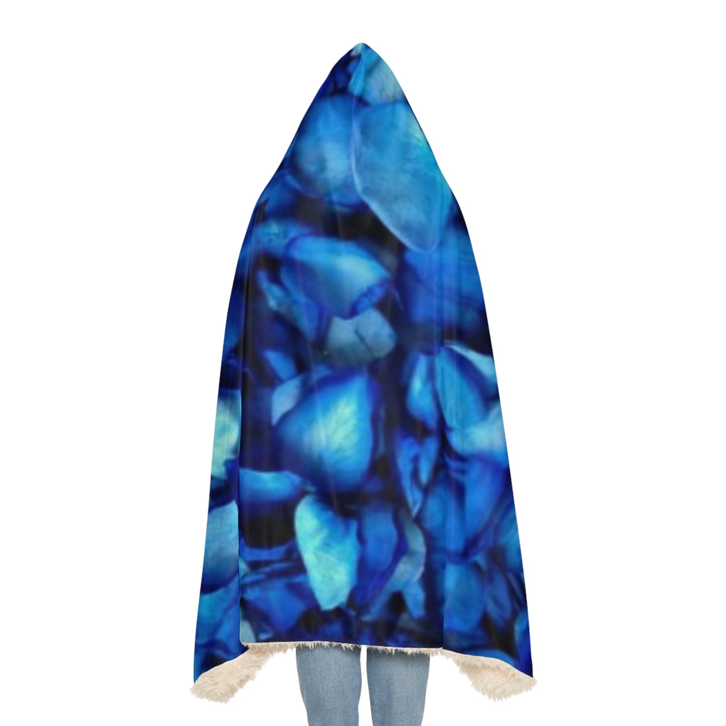 Blue Petals Floral Hooded Blanket – Chill-Ready Style