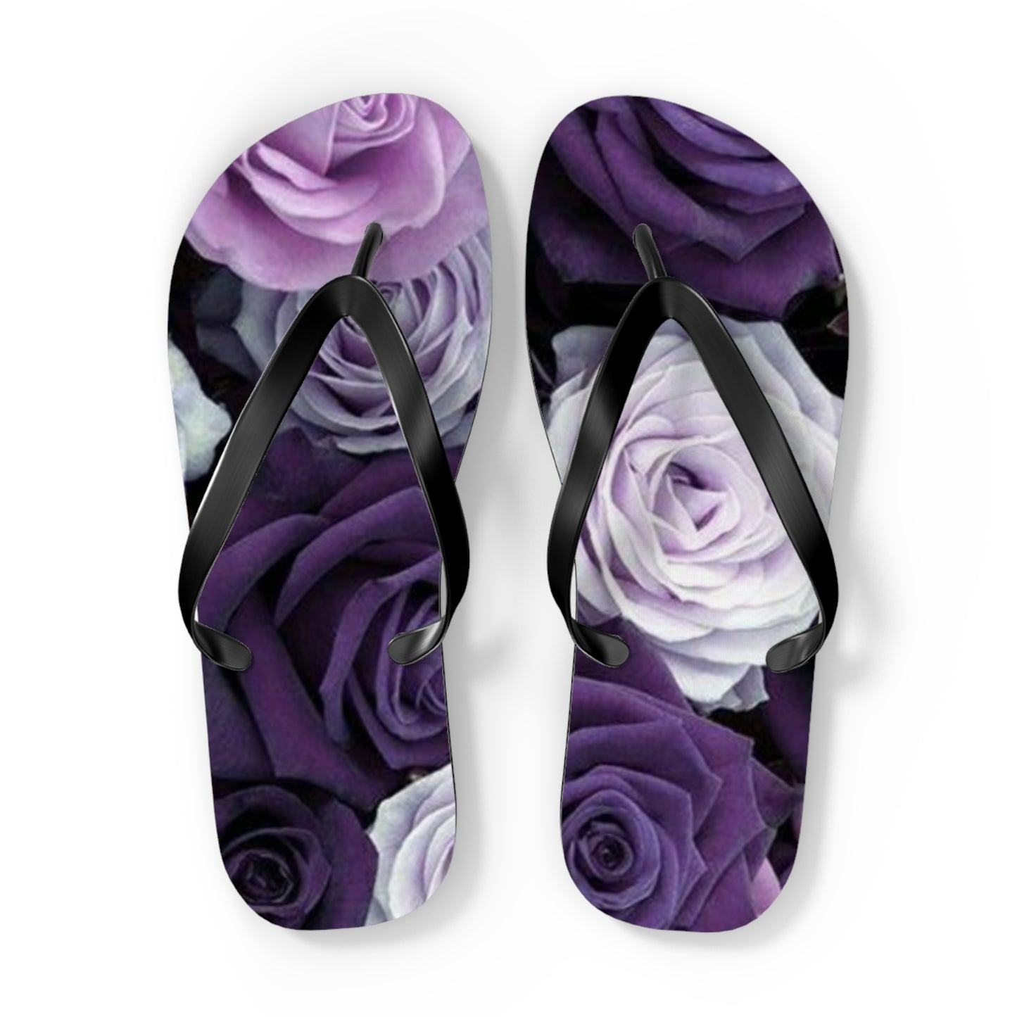 Purple Roses Flip Flops