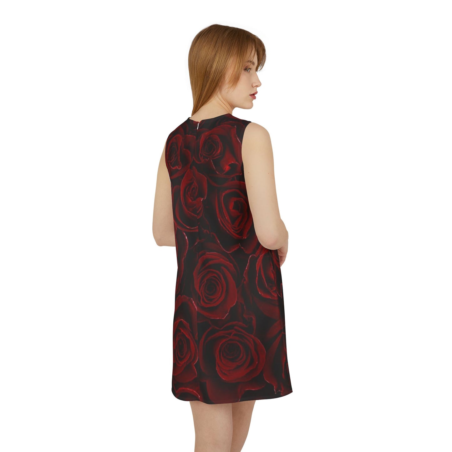 Red Roses Sleeveless Dress