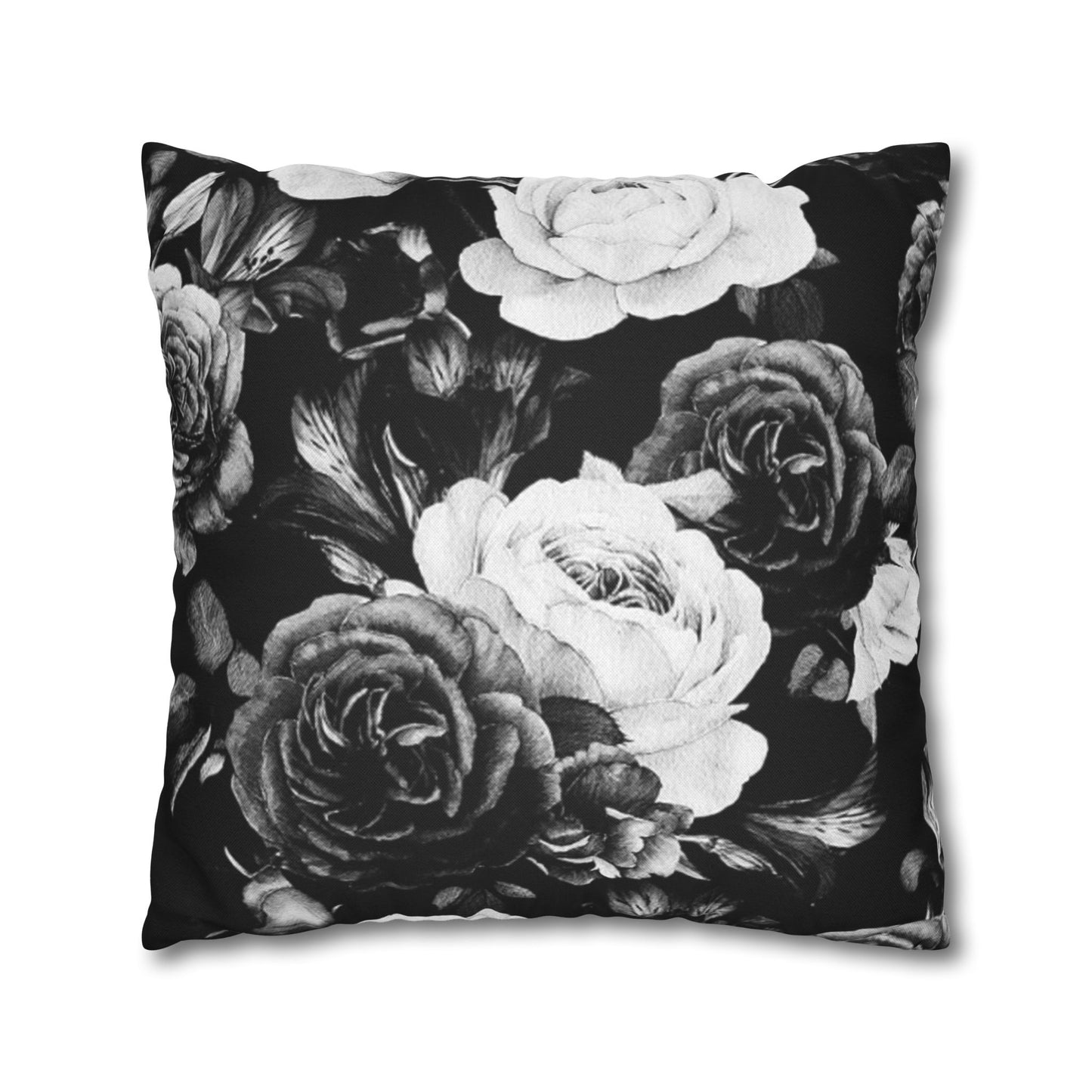 Black & White Floral Pillowcase