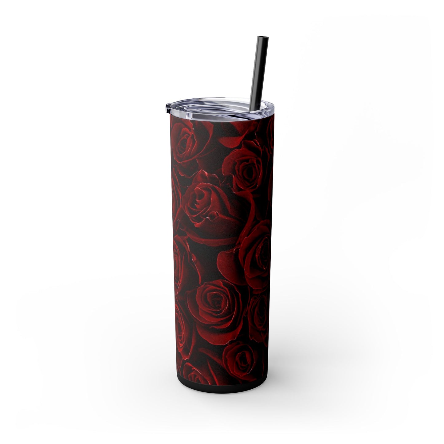 Red Roses Floral Skinny Tumbler – Durable Stainless Steel 20 oz