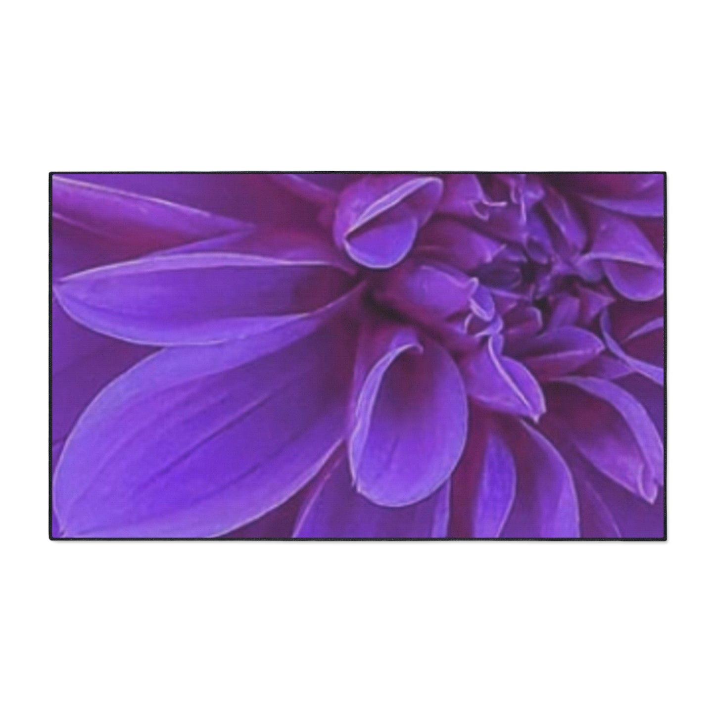 Heavy Duty Floral Floor Mat Purple Dahlia | Non-Slip Durable Rug