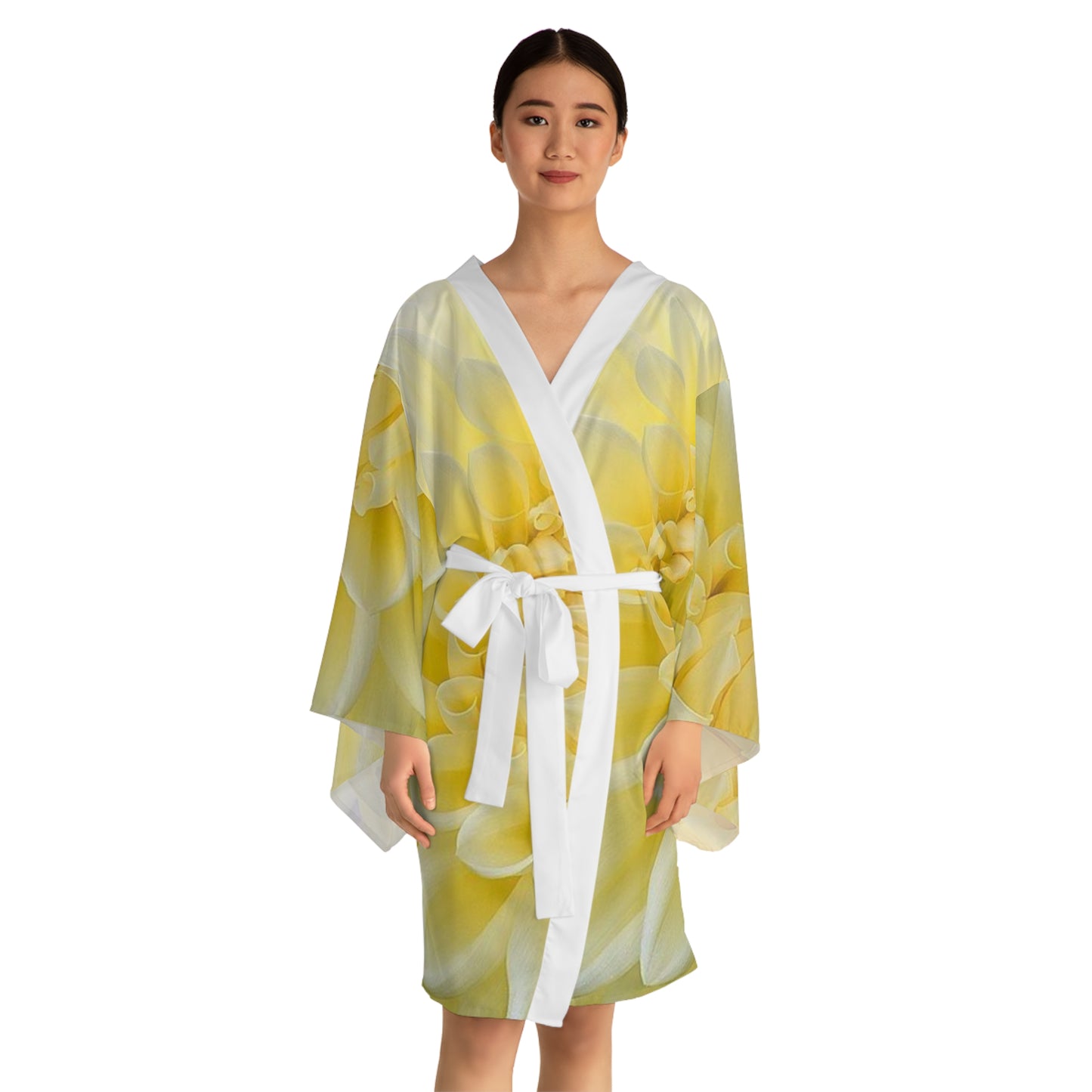 Yellow Dahlia Kimono Robe