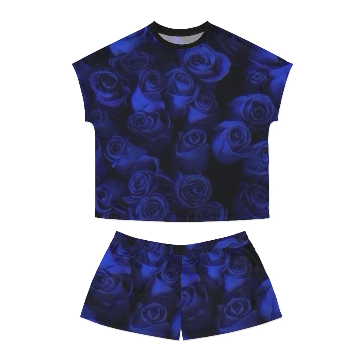 Dark Blue Roses Pajama Set
