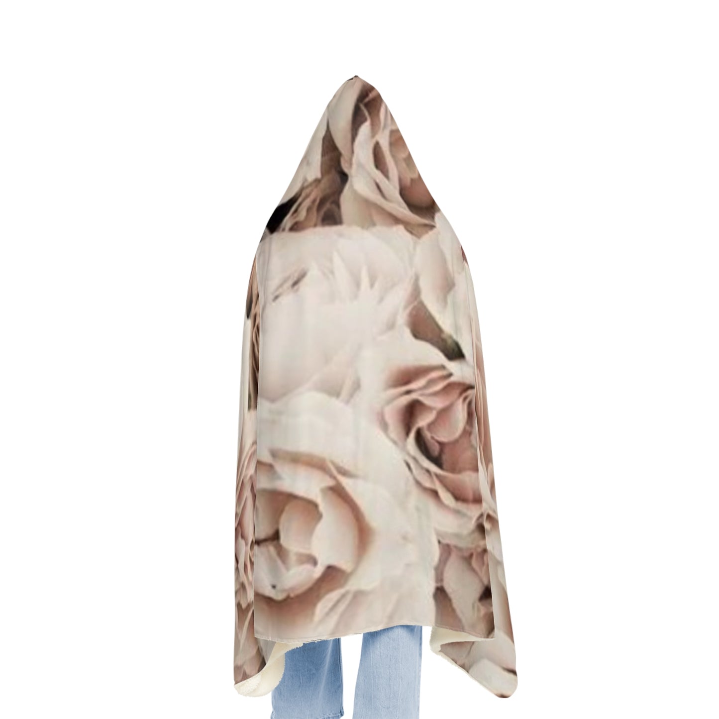 Light Pink Roses Hood Blanket