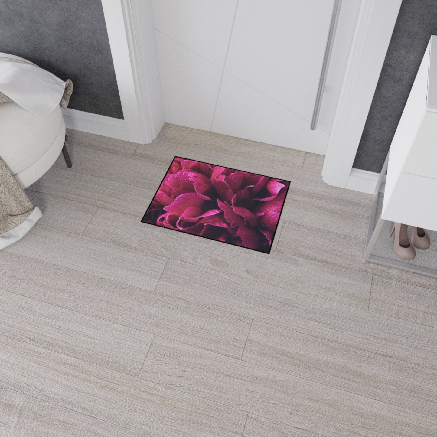 Magenta Floral Heavy Duty Floor Mat