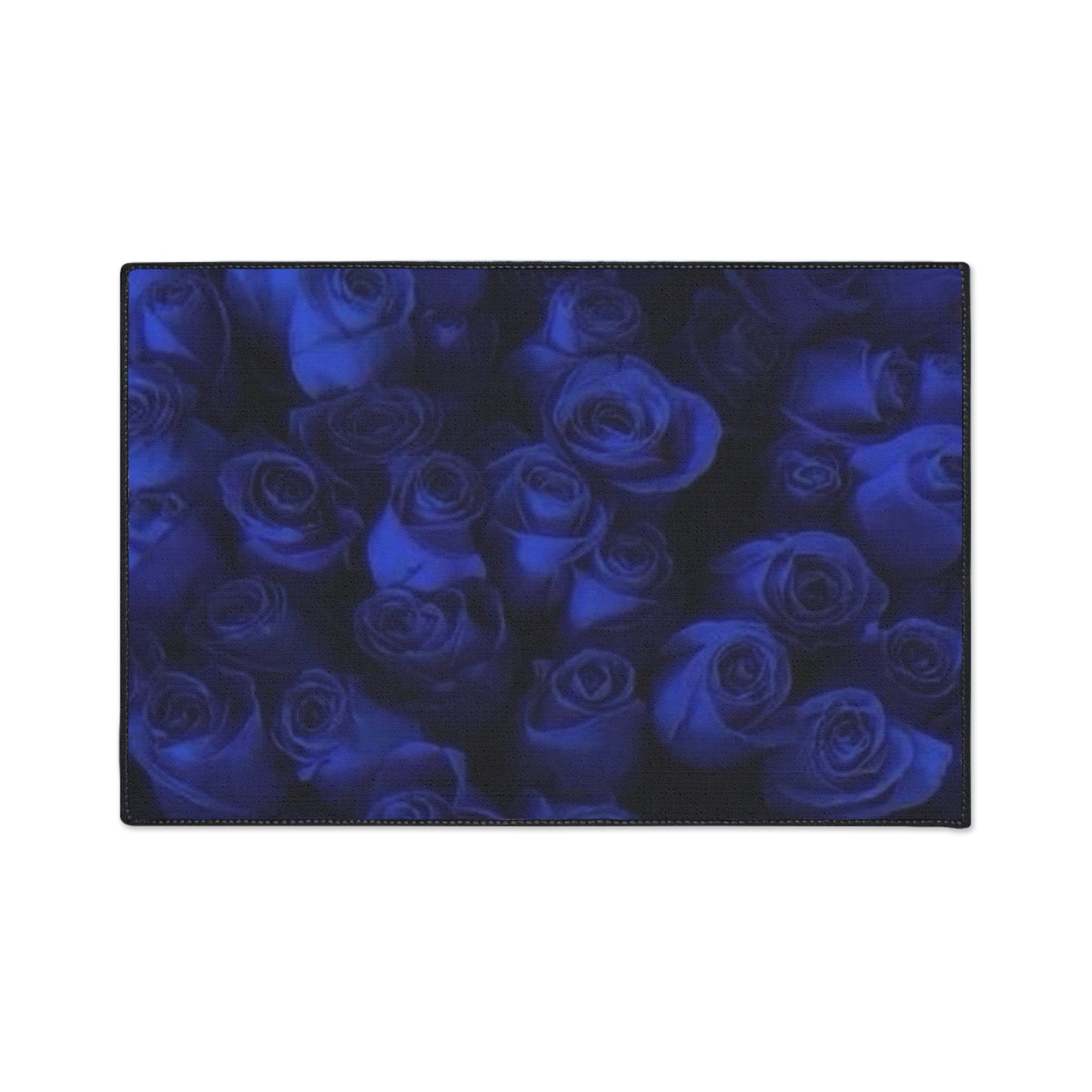 Dark Blue Roses Heavy Duty Floor Mat