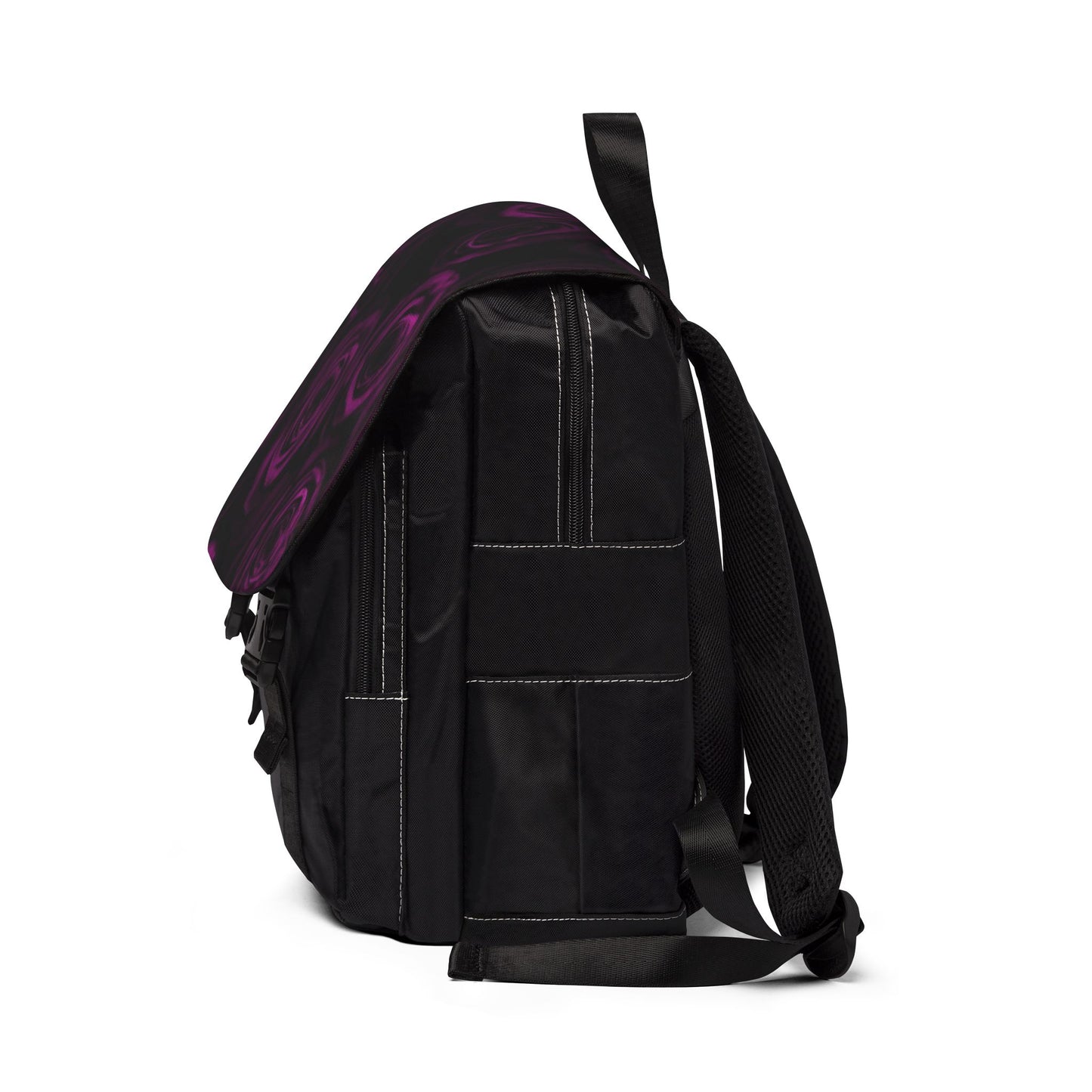 Dark Purple Roses Flap Backpack