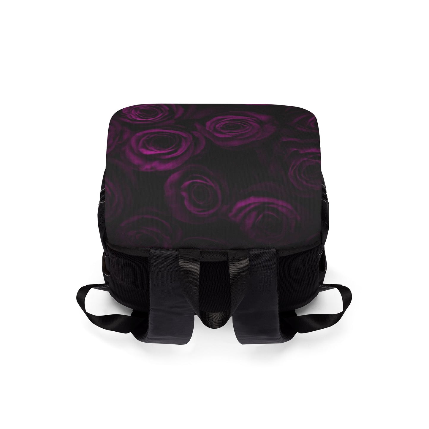 Dark Purple Roses Flap Backpack