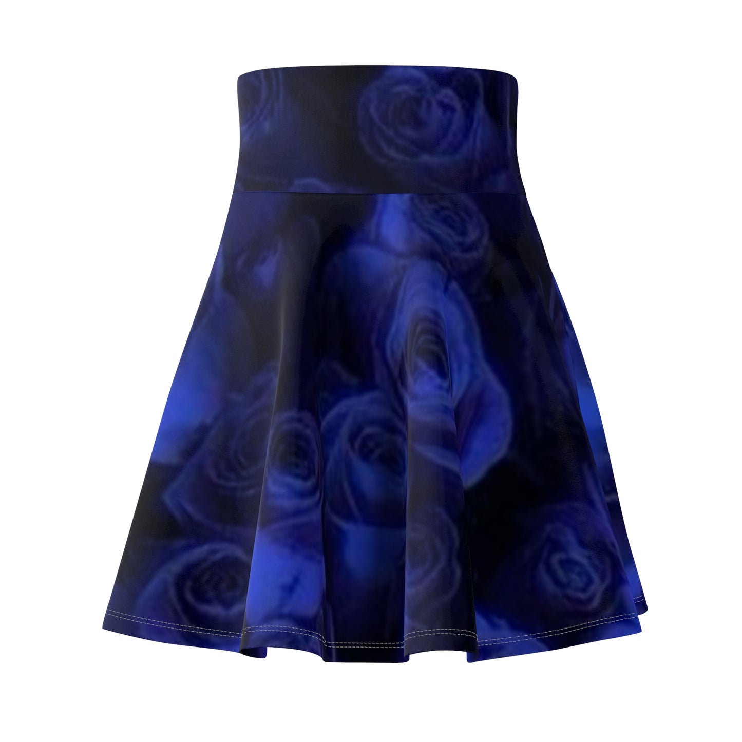 Dark Blue Roses Skater Skirt