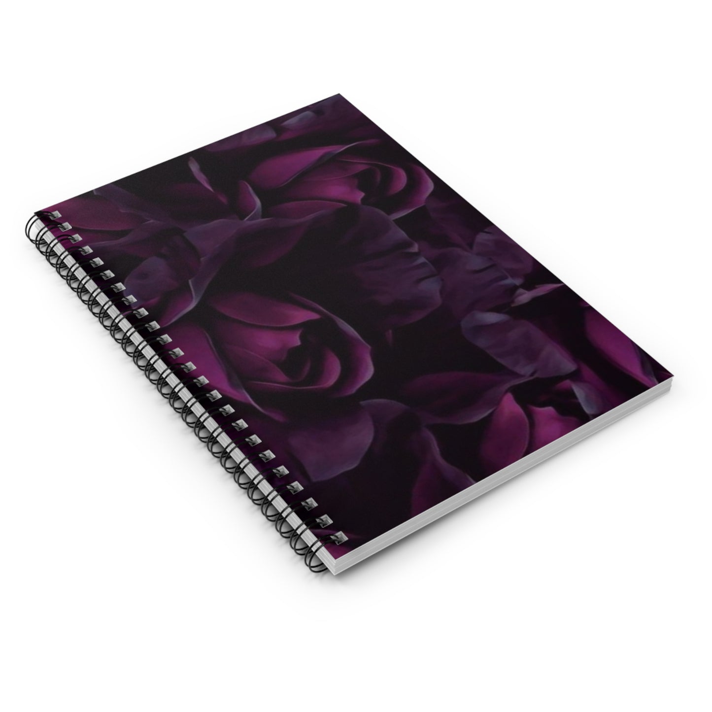 Dark Purple Floral Spiral Notebook - Ruled Line