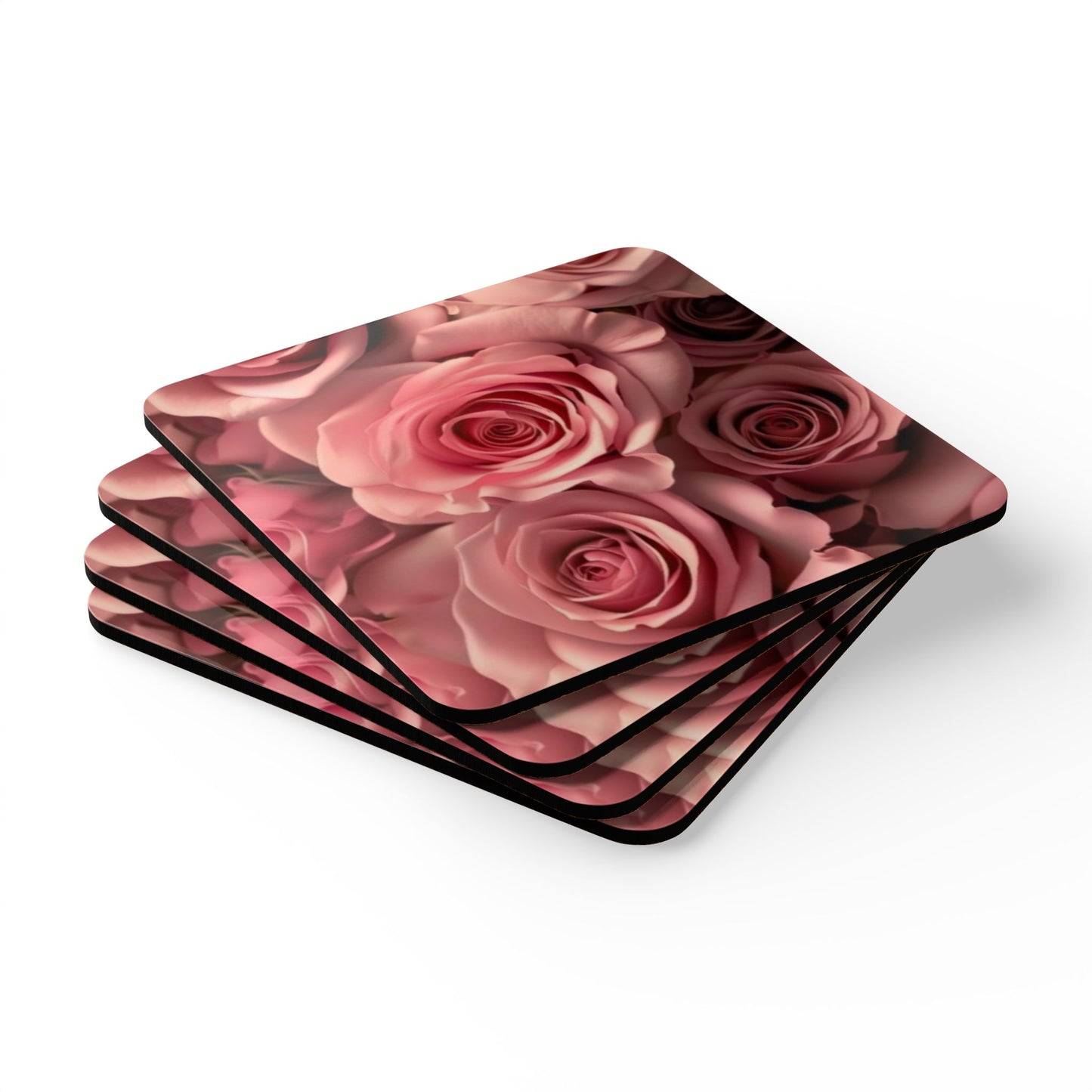 Pink Roses Coaster Set