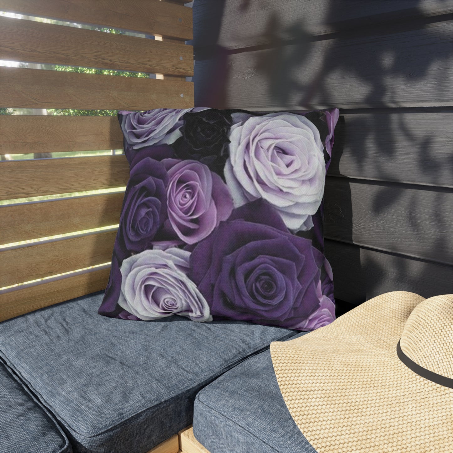 Purple Roses Outdoor Pillow