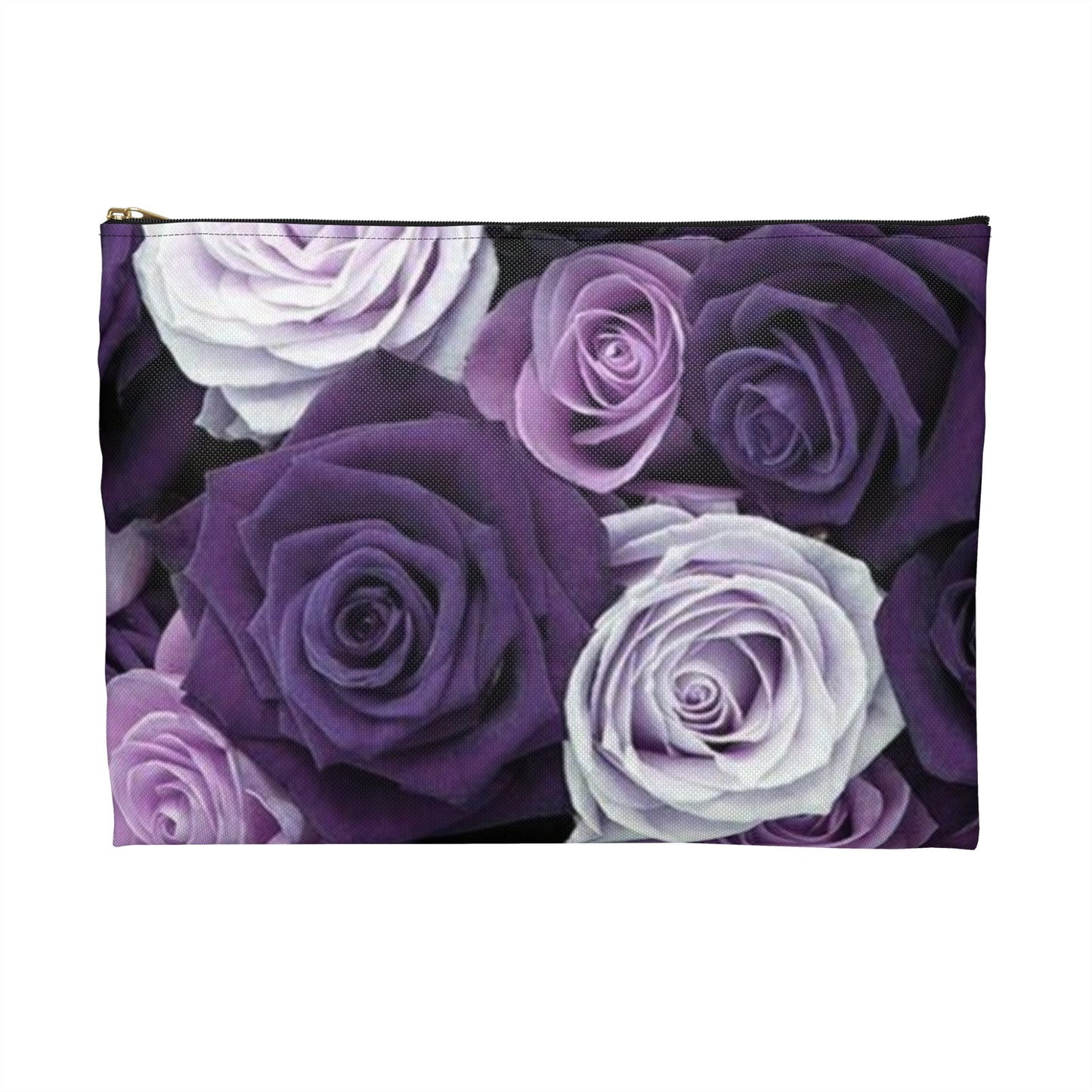Purple Roses Floral Accessory Pouch – Stylish & Functional