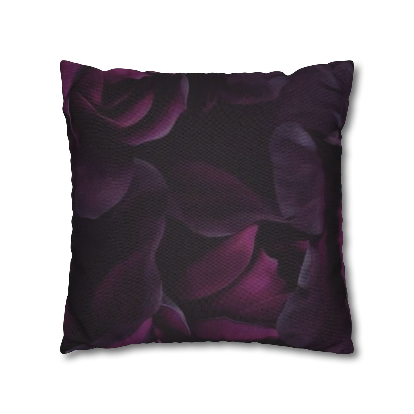 Dark Purple Floral Square Pillowcase