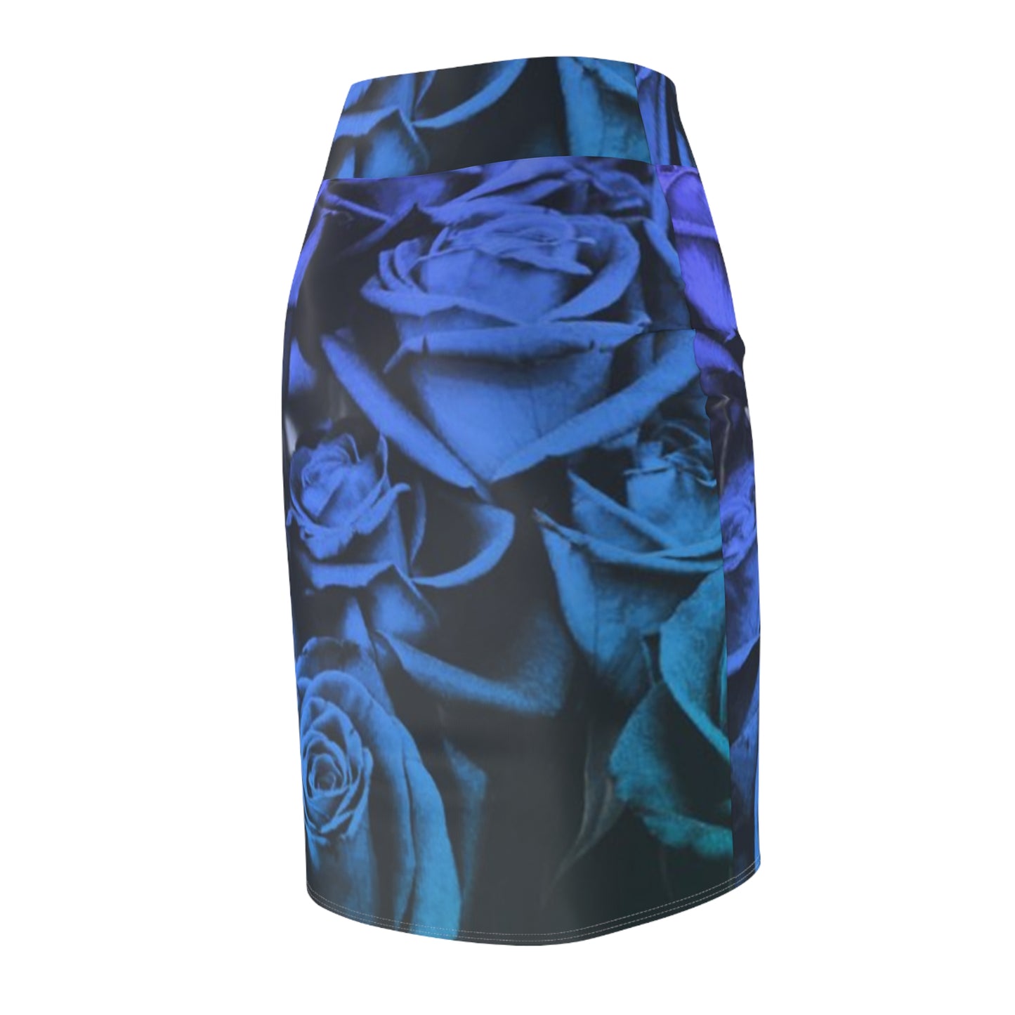 Blue Roses Pencil Skirt