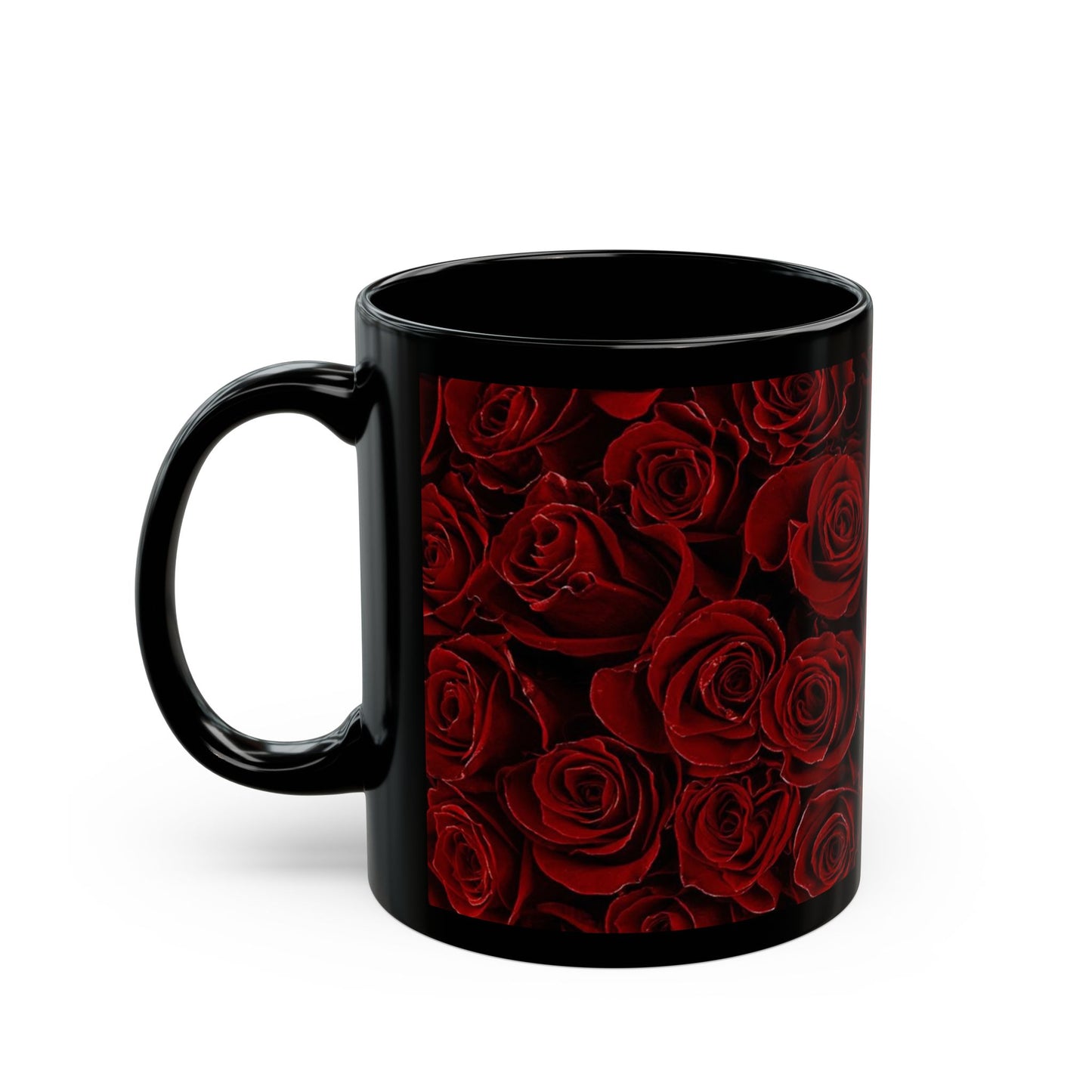 Red Roses Floral Design Mug – Romantic Gift Mug for Her