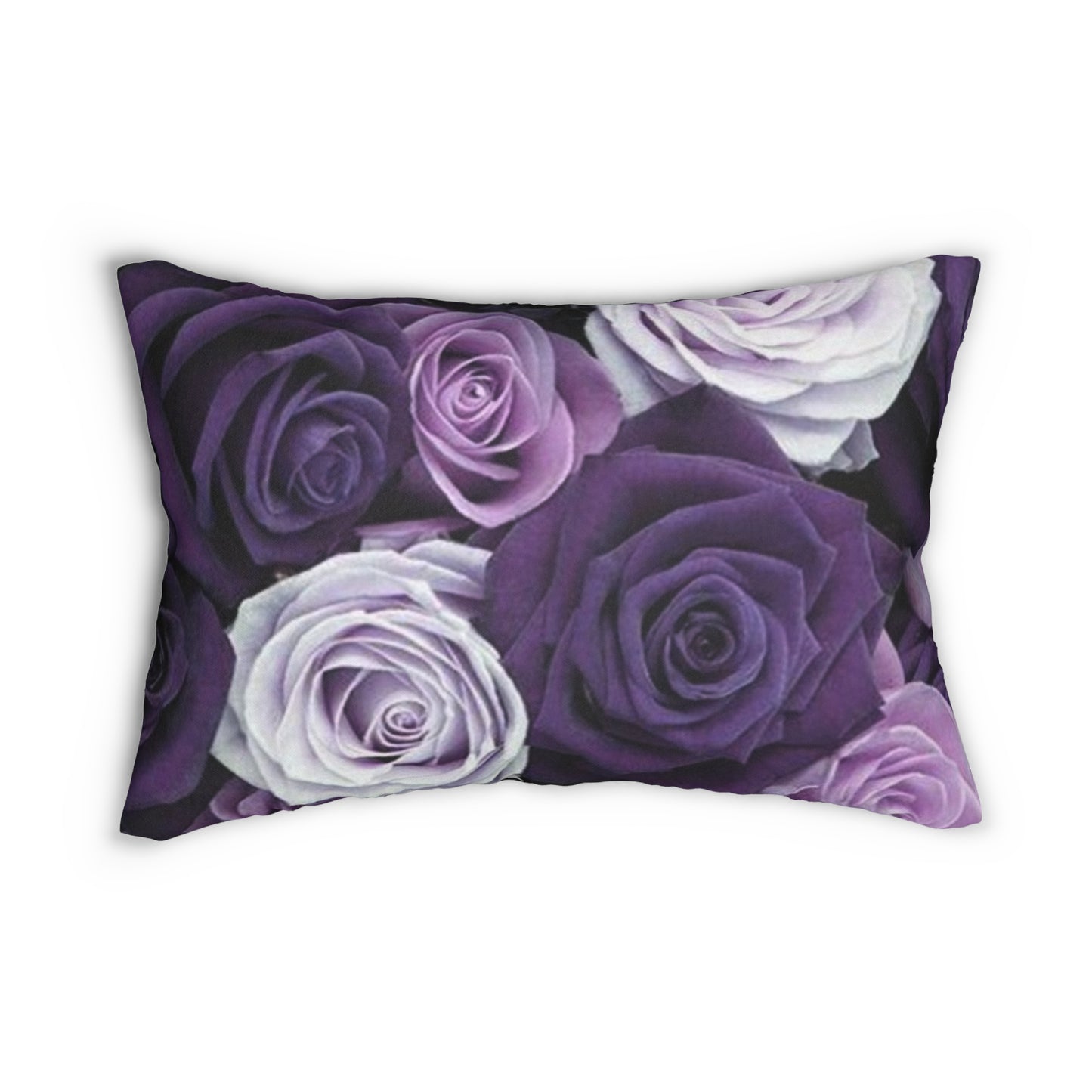 Floral Lumbar Pillow – Purple Roses Print