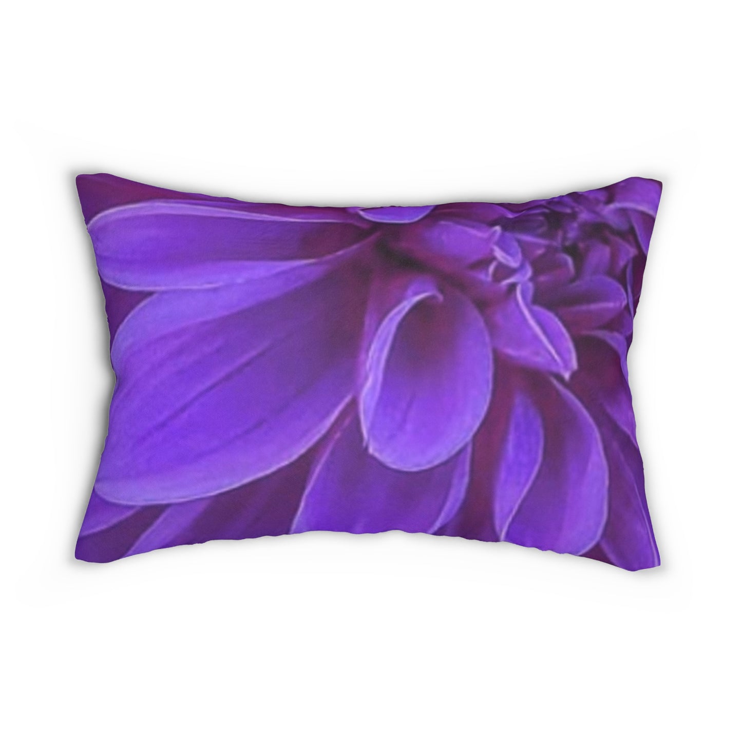Floral Lumbar Pillow – Purple Dahlia Accent