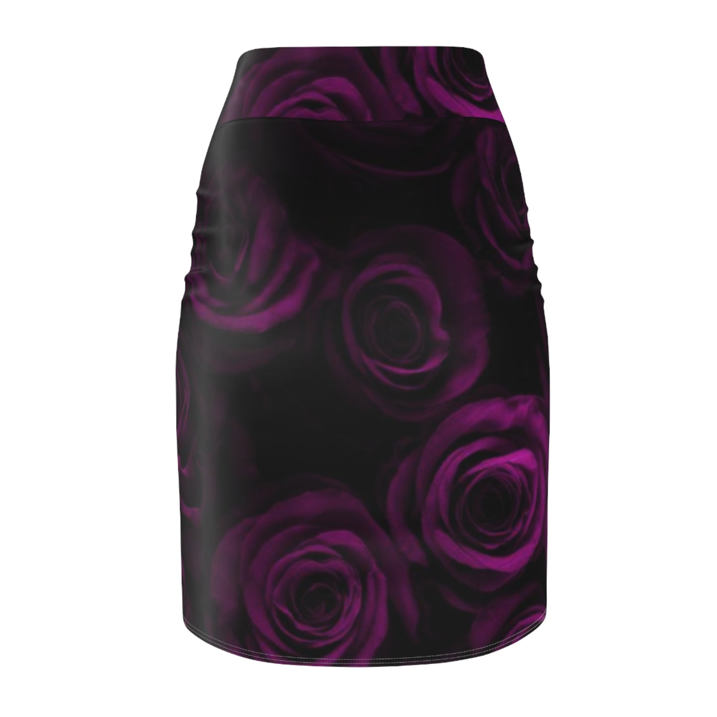 Dark Purple Roses Pencil Skirt