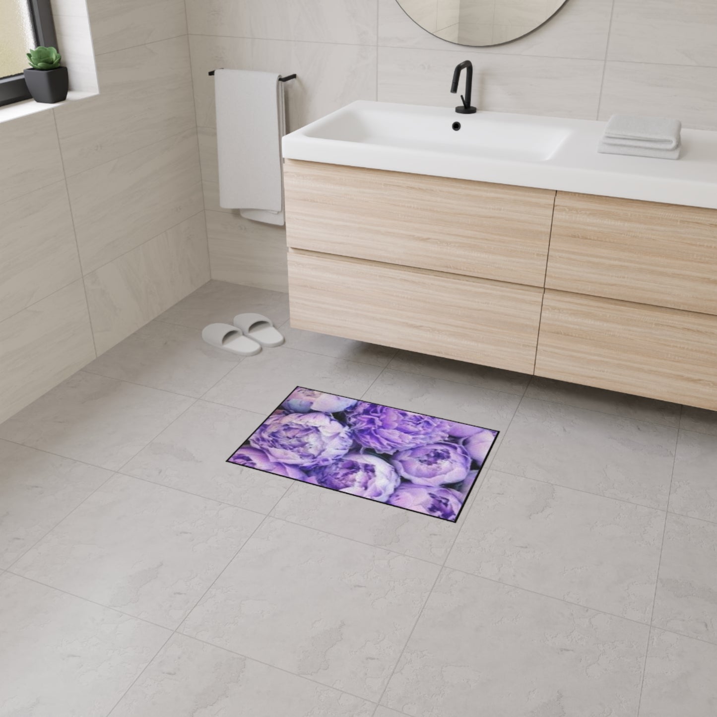 Purple Peony Heavy Duty Floor Mat