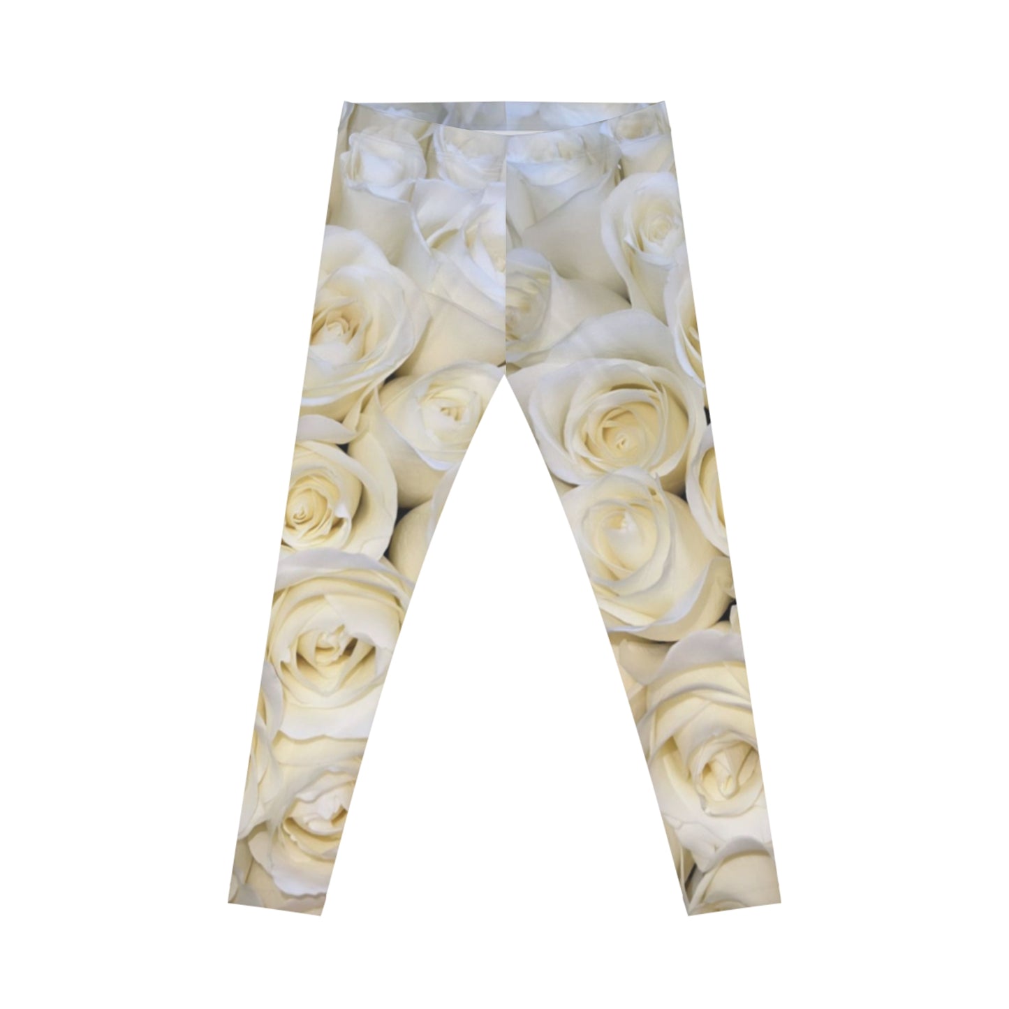 White Roses Comfortable Floral Casual Leggings