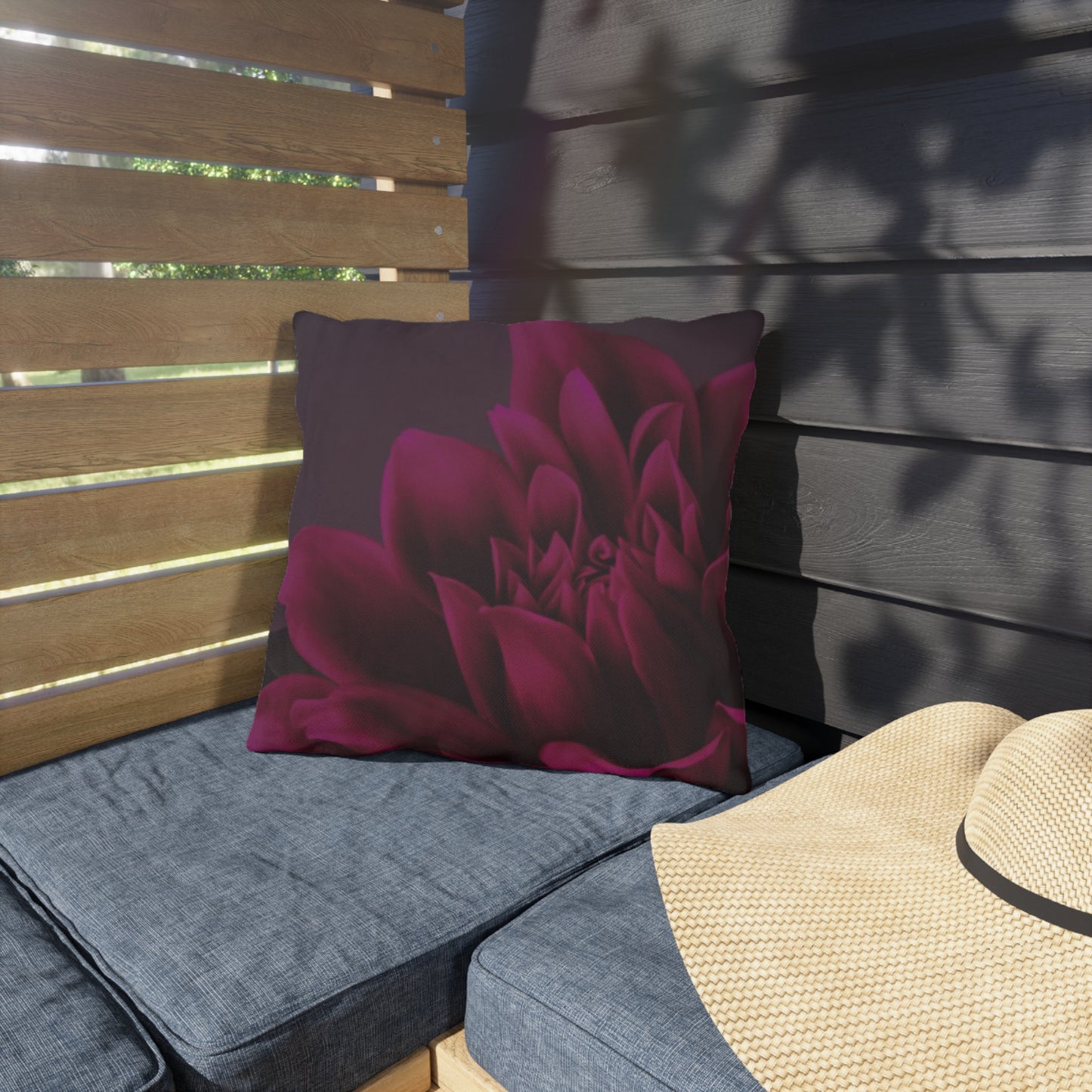 Magenta Dahlia Outdoor Pillow