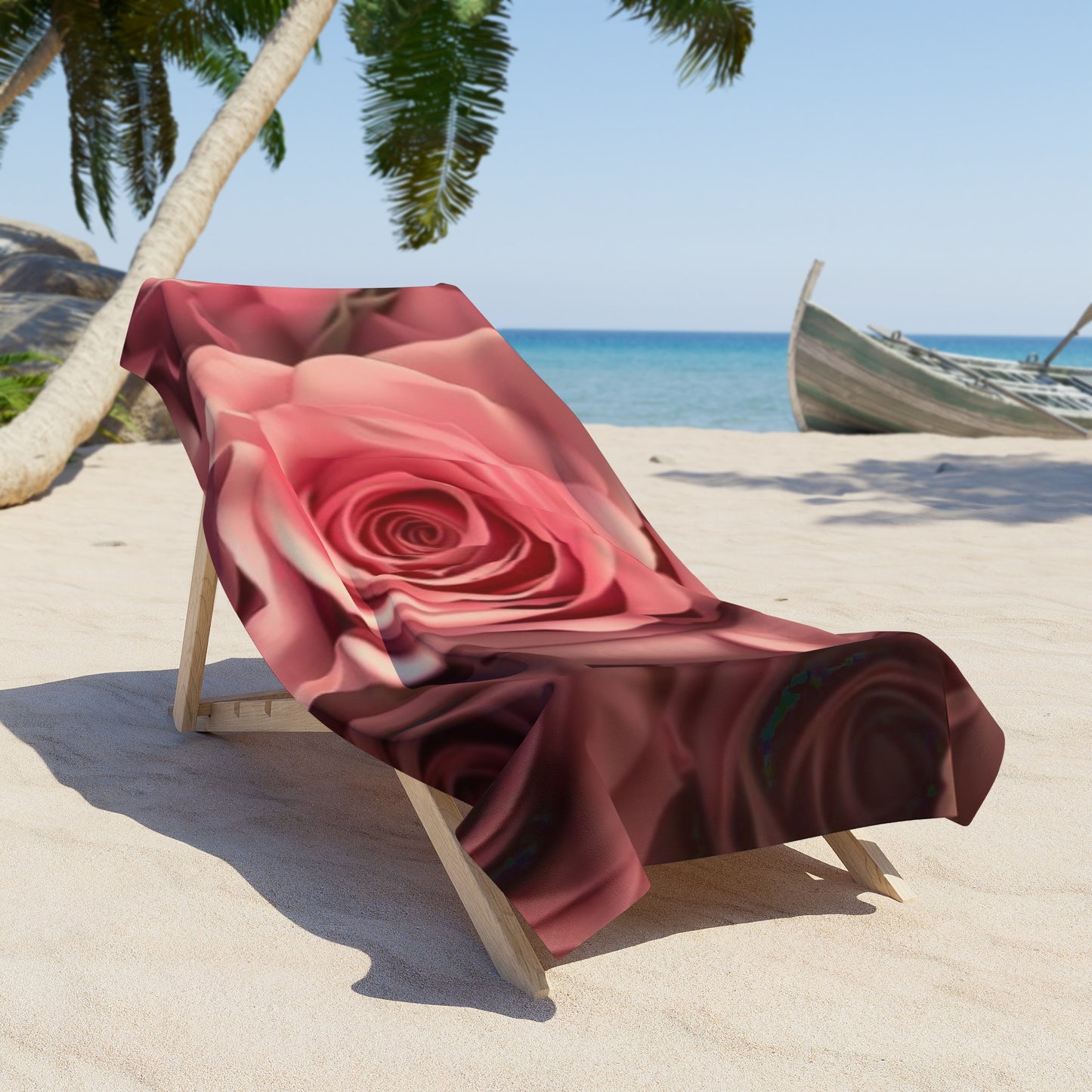 Pink Roses Beach Towel