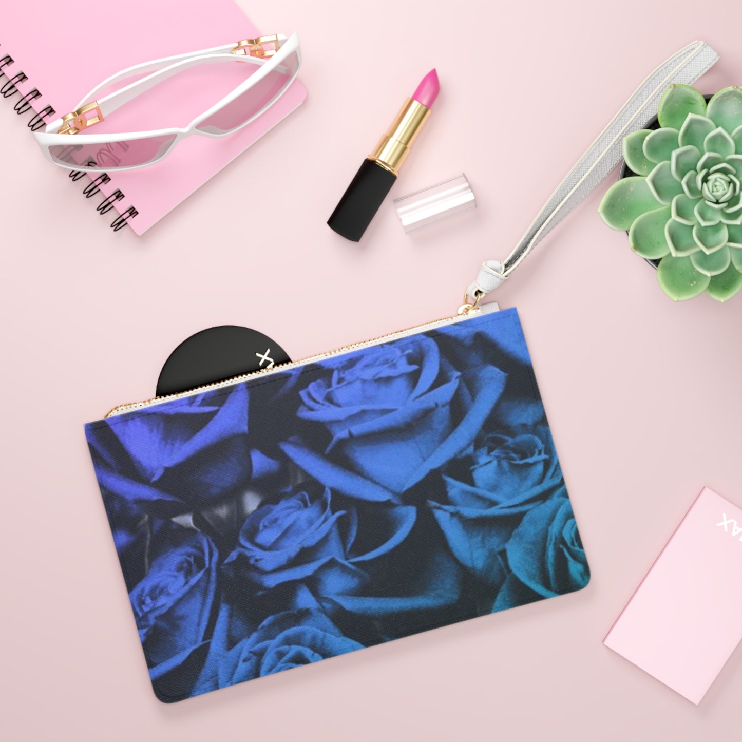 Blue Roses Clutch Bag