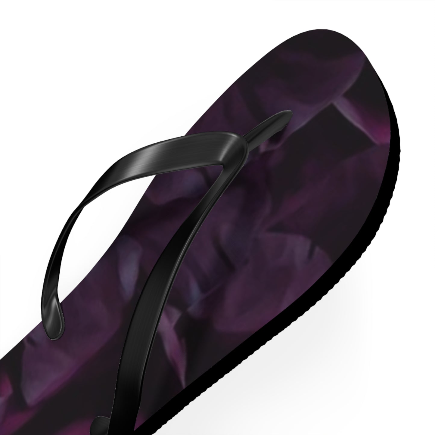 Dark Purple Floral Design Flip Flops
