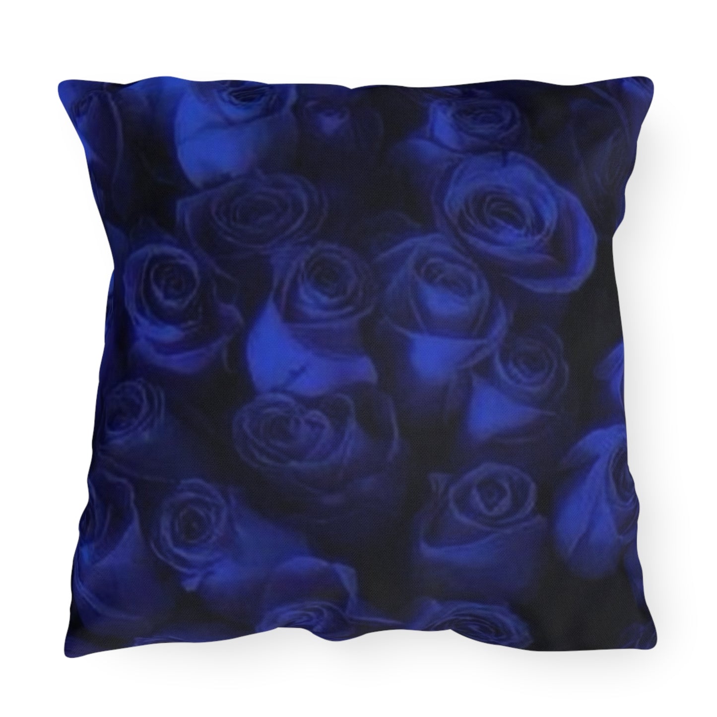 Dark Blue Roses Outdoor Pillow