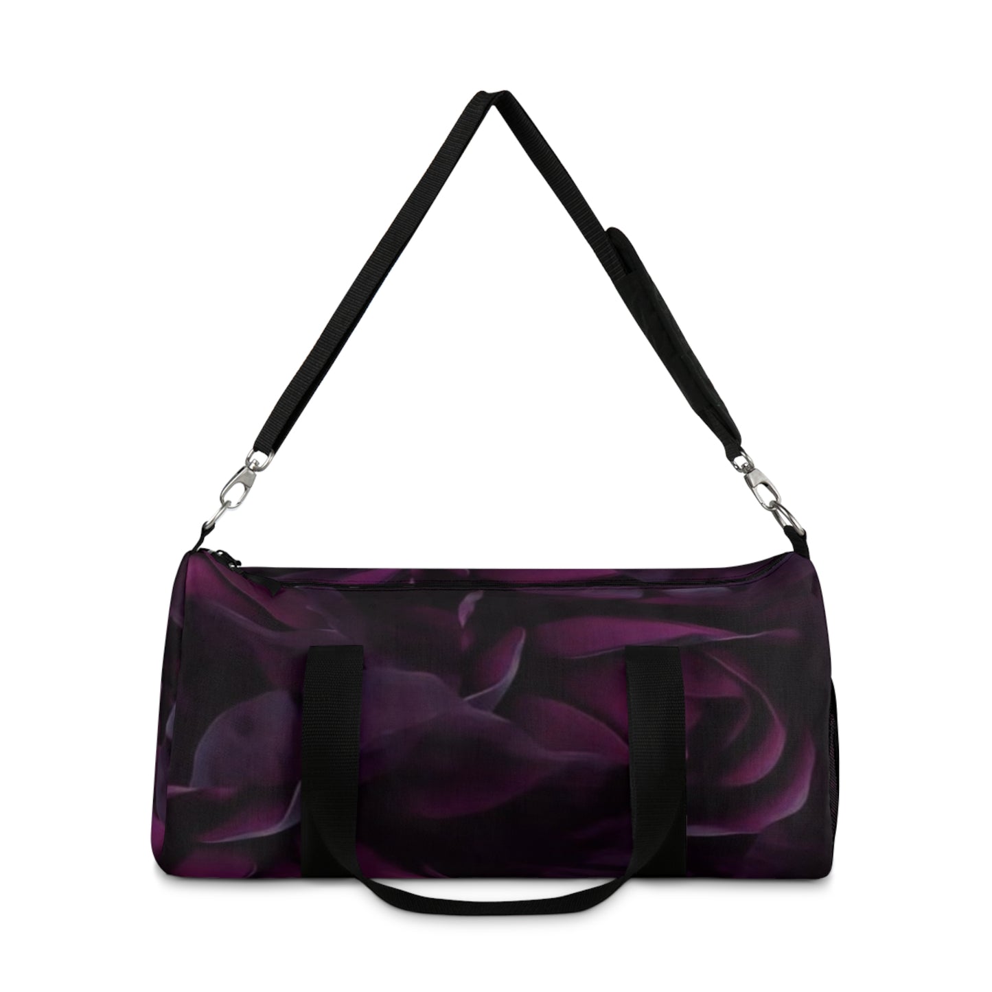 Dark Purple Floral Duffel Bag