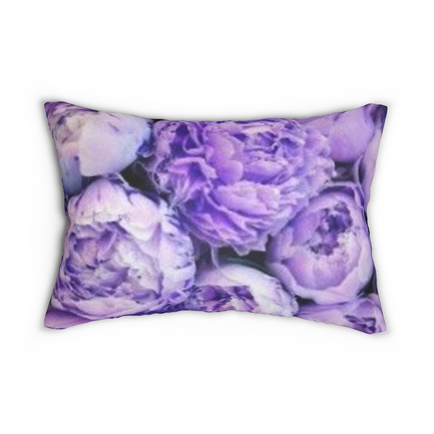 Floral Lumbar Pillow – Purple Peony Print