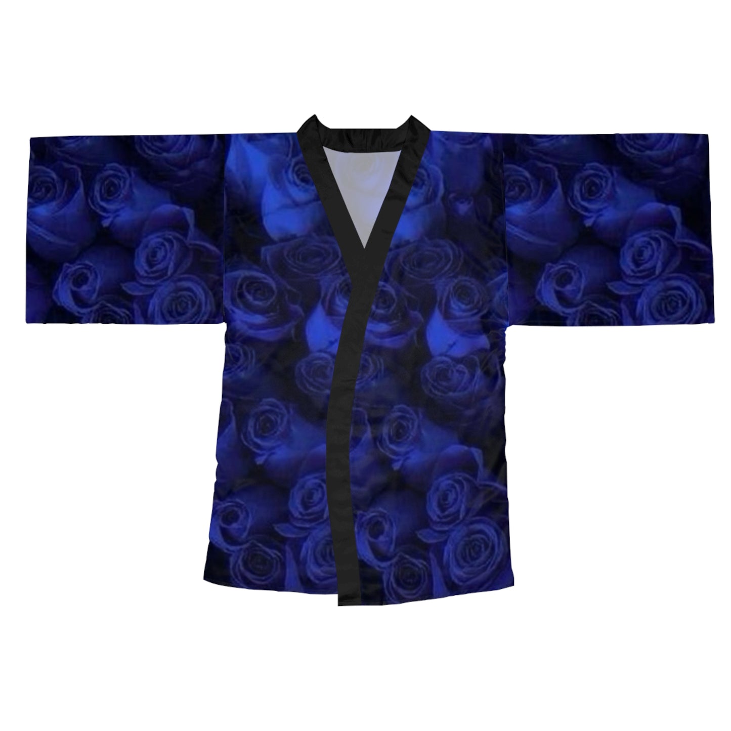 Dark Blue Roses Kimono Robe