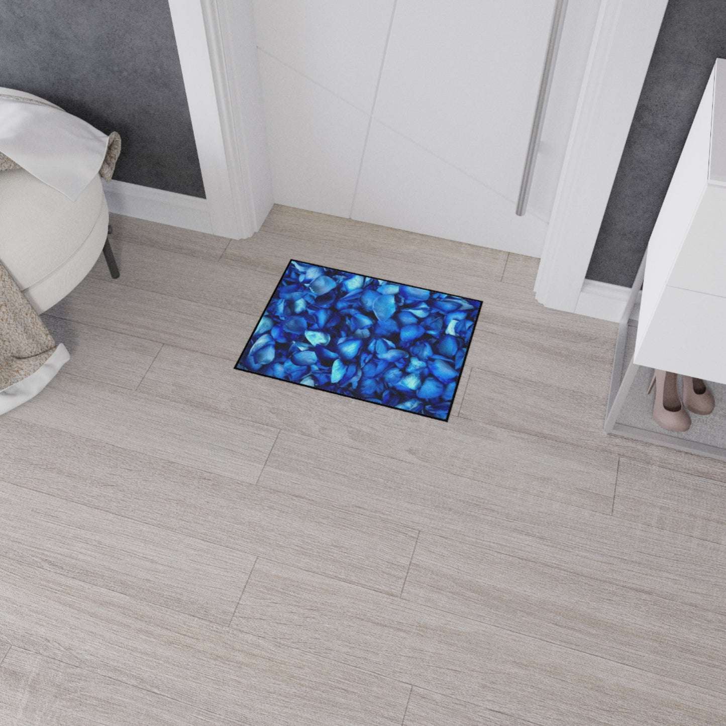 Blue Petals Heavy Duty Floor Mat