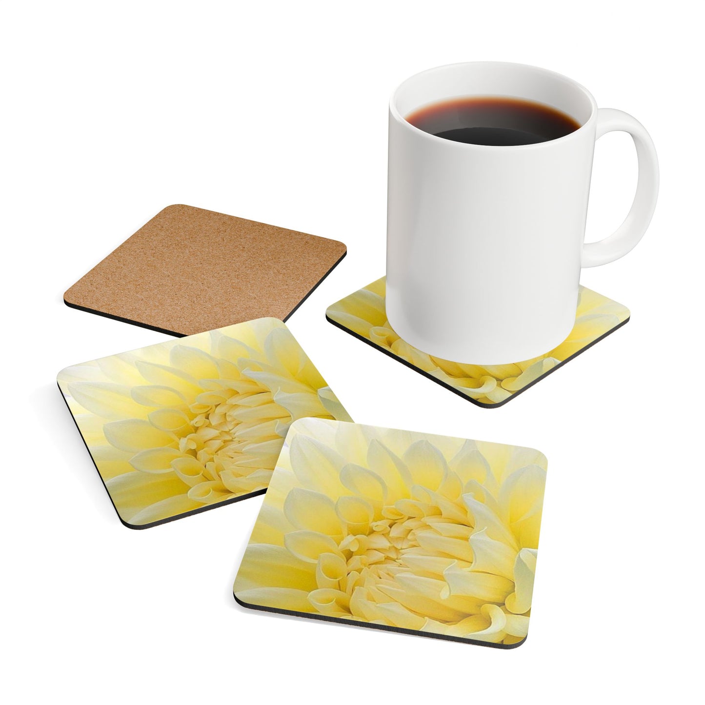 Yellow Dahlia Coaster Set