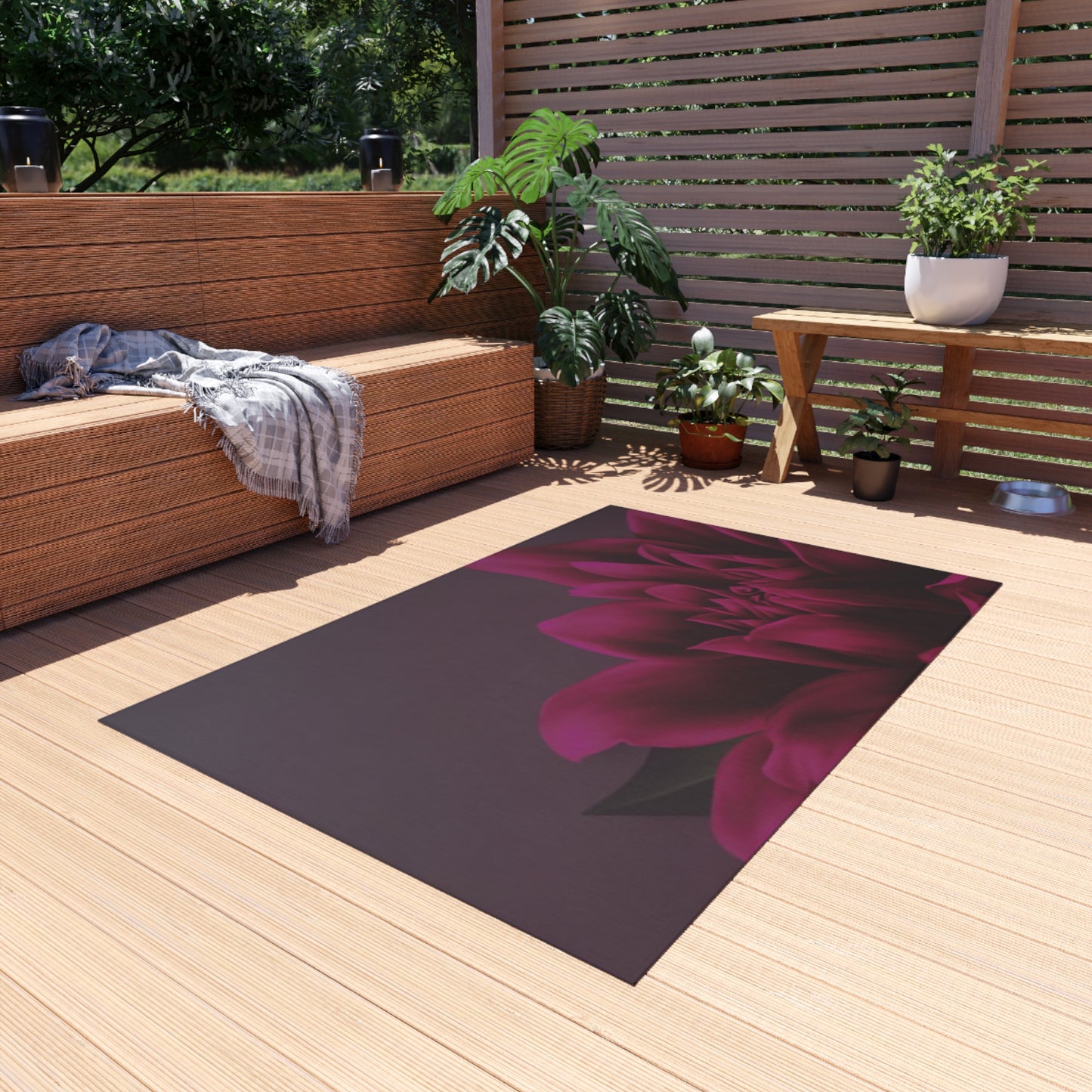 Magenta Dahlia Outdoor Rug