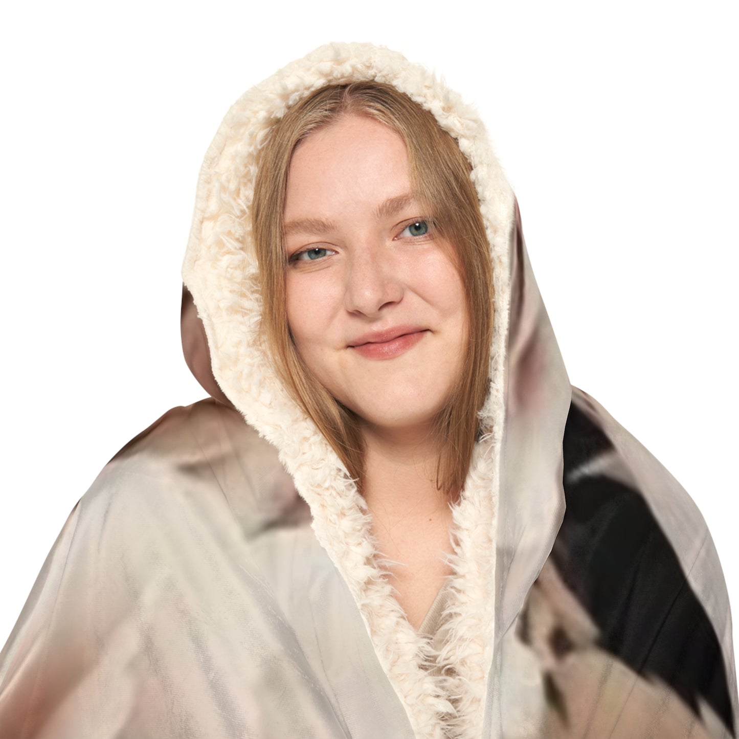 Light Pink Roses Hood Blanket