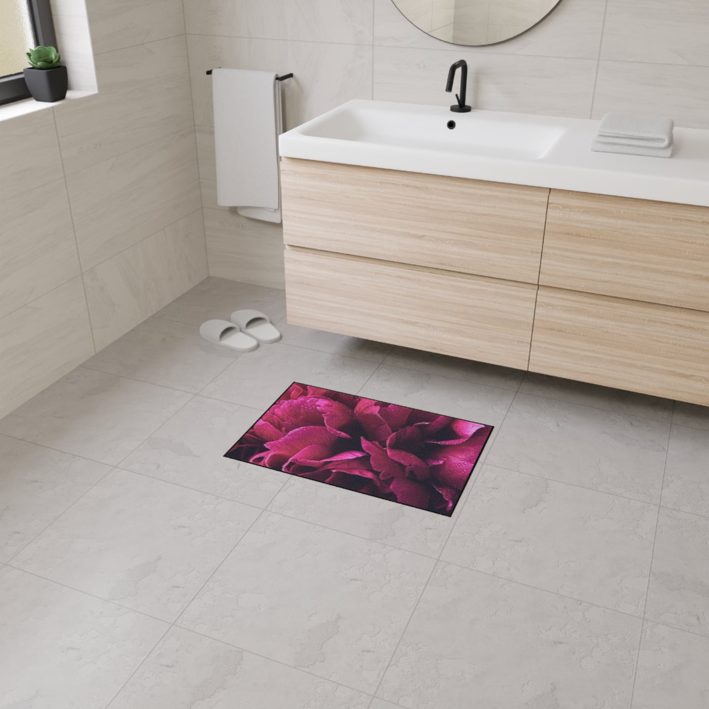 Magenta Floral Heavy Duty Floor Mat