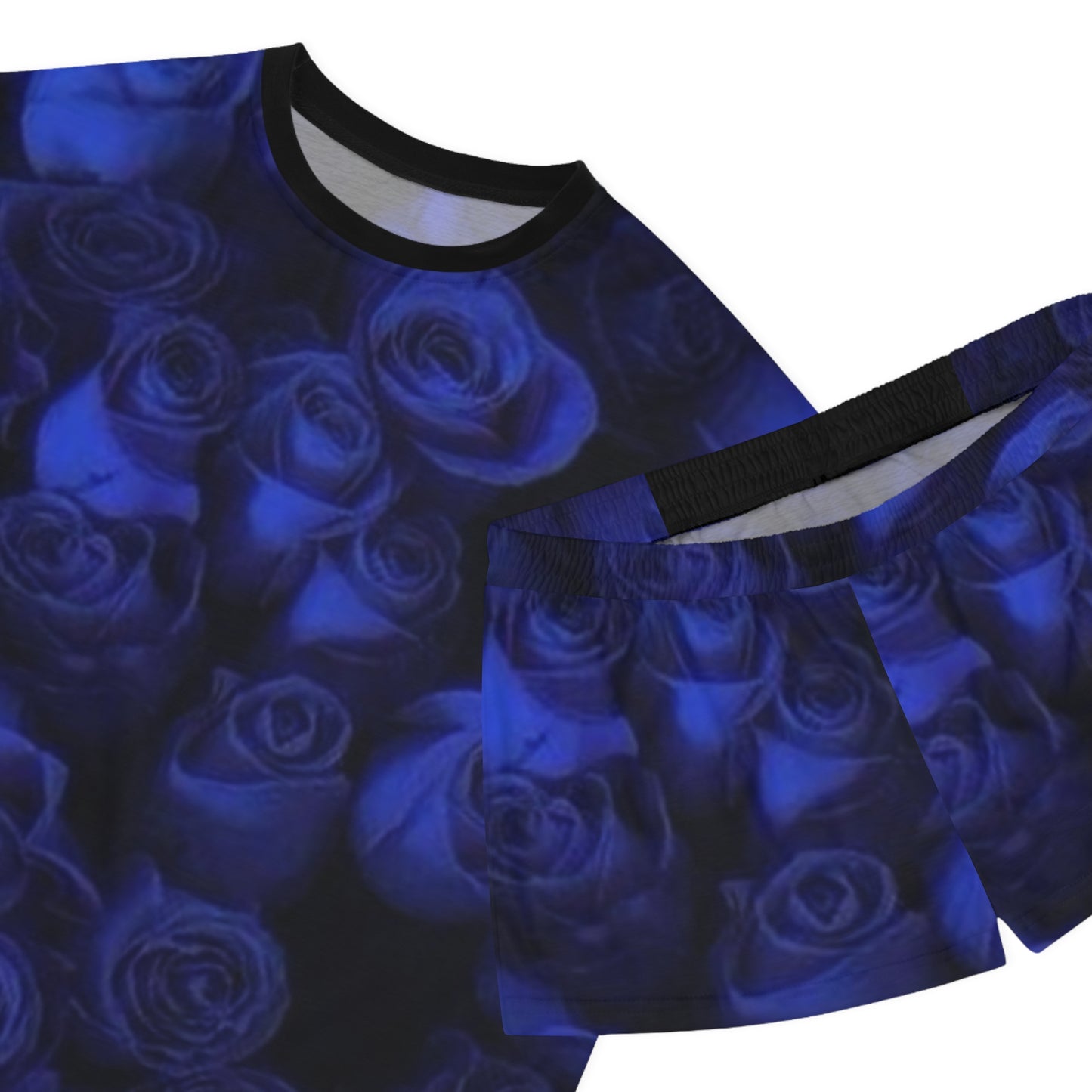 Dark Blue Roses Pajama Set