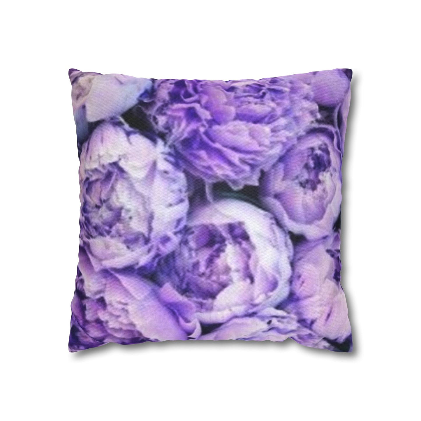Purple Peony Floral Square Pillowcase