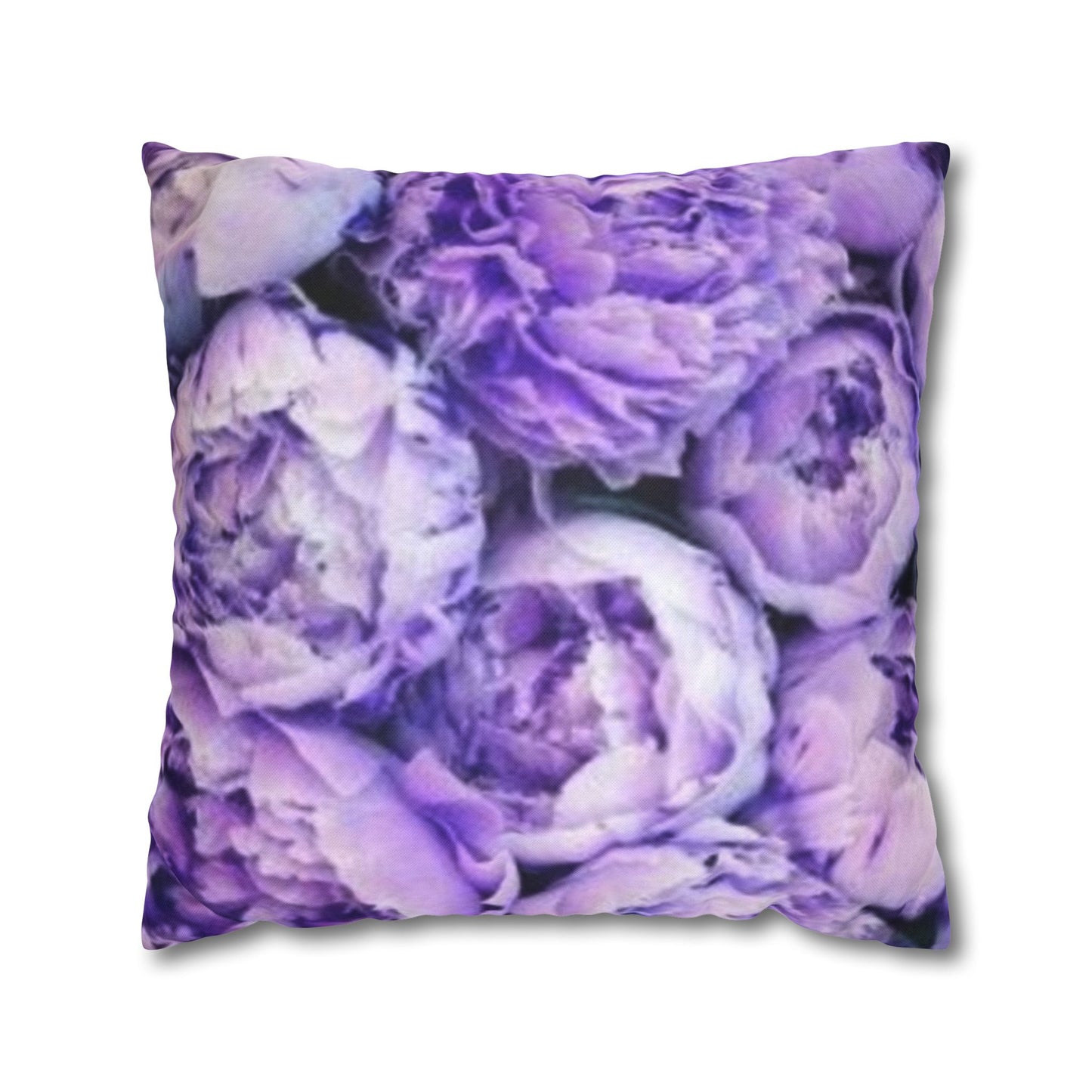 Purple Peony Floral Square Pillowcase