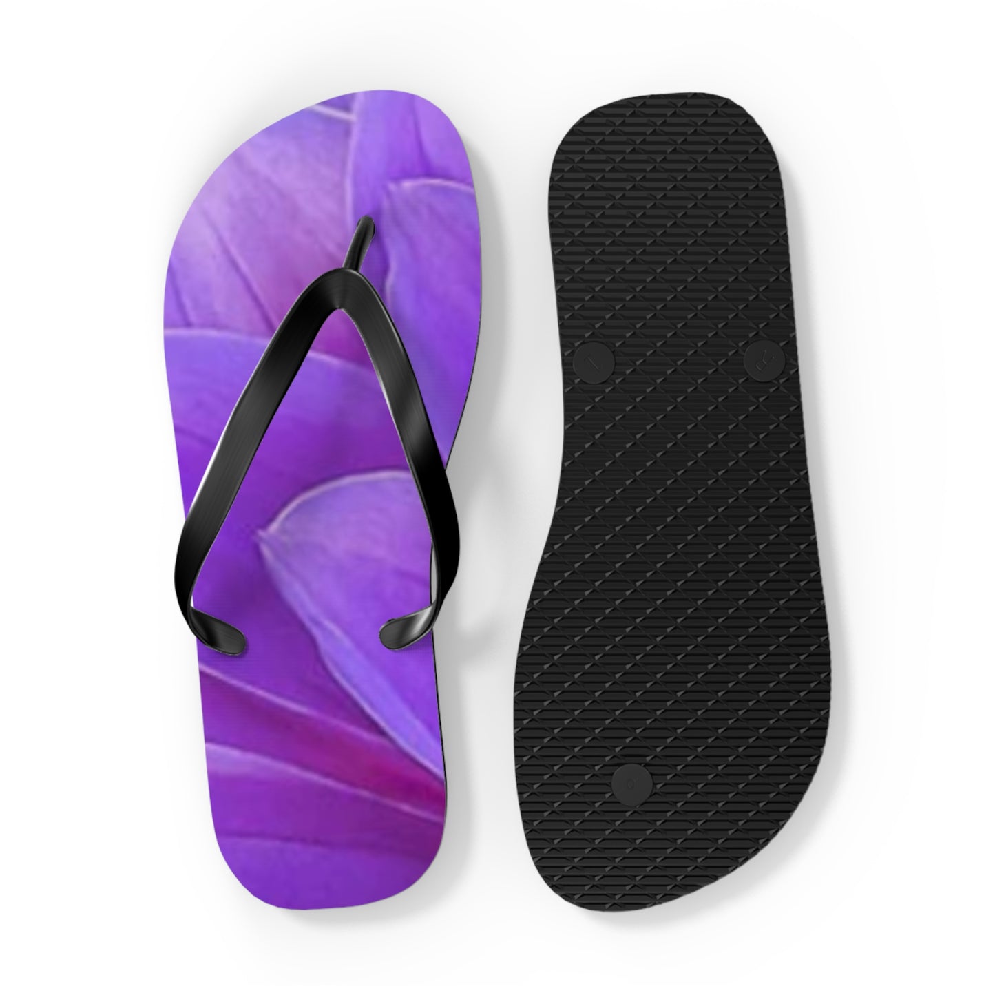 Purple Dahlia Flip Flops