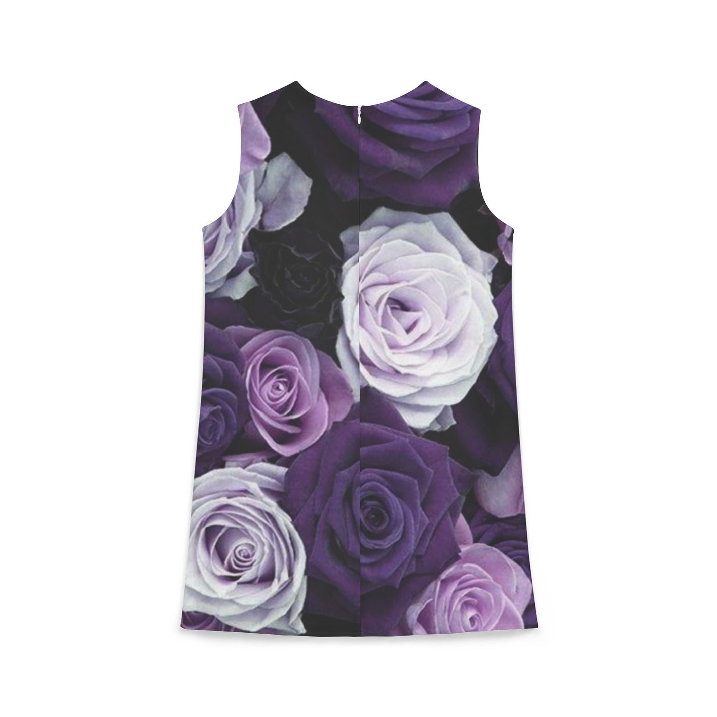 Purple Roses Sleeveless Dress