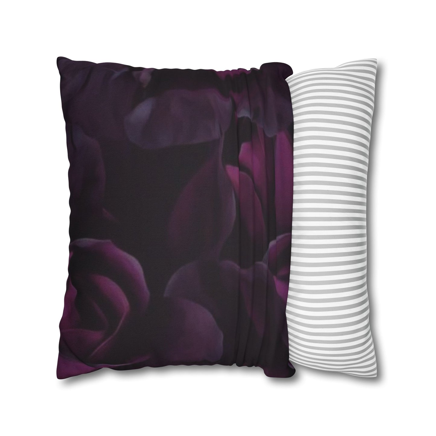 Dark Purple Floral Square Pillowcase