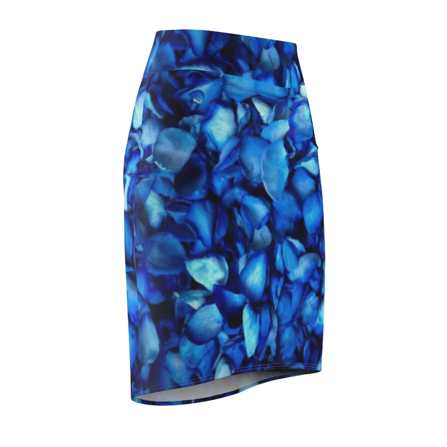 Blue Petals Floral Pencil Skirt – Fresh & Sleek