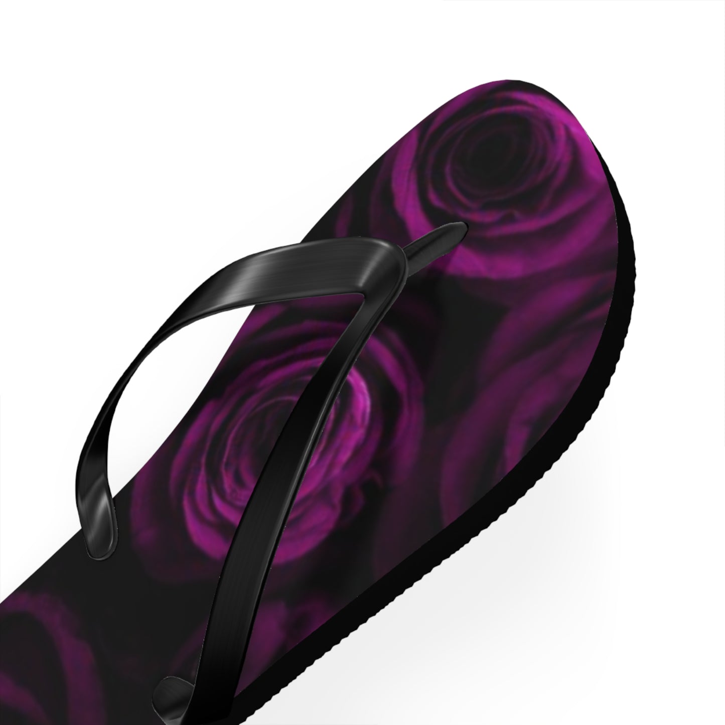 Dark Purple Roses Flip Flops