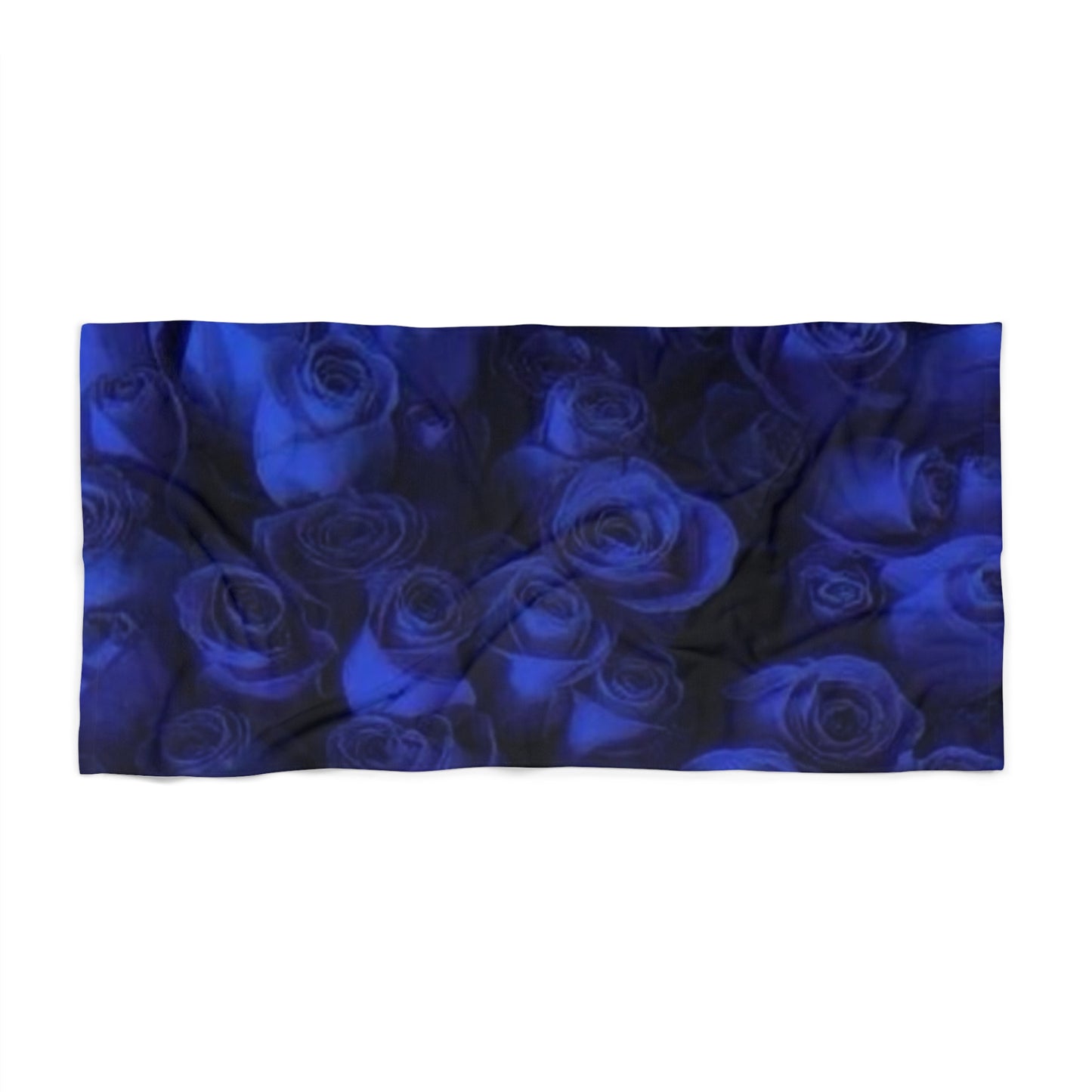 Dark Blue Roses Beach Towel